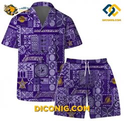 NBA Los Angeles Lakers Hawaiian Shirt Custom Purple Iconic