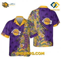 NBA Los Angeles Lakers Hawaiian Shirt Custom Purple Tropic