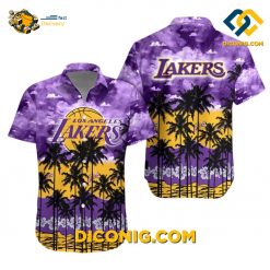 NBA Los Angeles Lakers Hawaiian Shirt Custom Sunset Palm