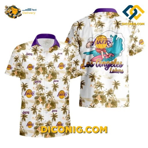 NBA Los Angeles Lakers Hawaiian Shirt Custom Surf Vibes