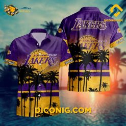 NBA Los Angeles Lakers Hawaiian Shirt Custom Tropic Sunset