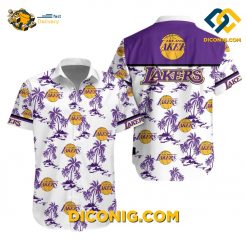 NBA Los Angeles Lakers Hawaiian Shirt Custom Tropical Wave