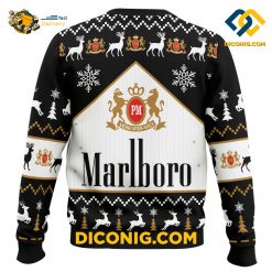 marlboro print fun christmas ugly sweater