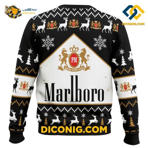 Marlboro Print Fun Christmas Ugly Sweater