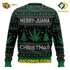 merry marijuana christmas ugly sweater