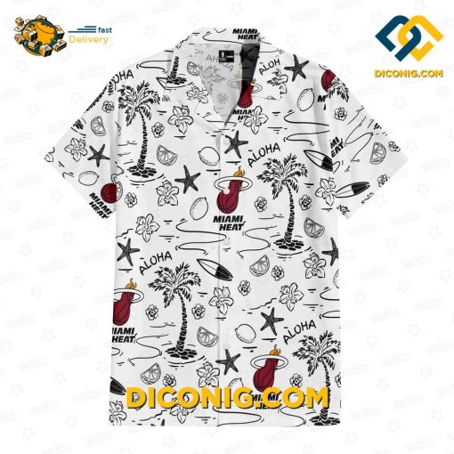 NBA Miami Heat Hawaiian Shirt Custom Beachscape