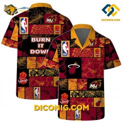 NBA Miami Heat Hawaiian Shirt Custom Burn It Down