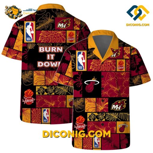 NBA Miami Heat Hawaiian Shirt Custom Burn It Down