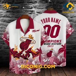 NBA Miami Heat Hawaiian Shirt Custom Champions Graffiti
