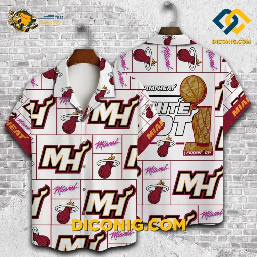 NBA Miami Heat Hawaiian Shirt Custom Championship Grid