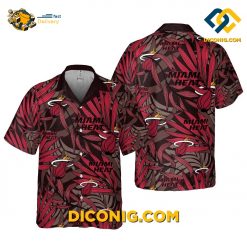 NBA Miami Heat Hawaiian Shirt Custom Fiery Leaves