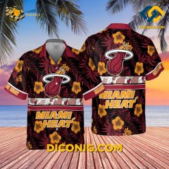 NBA Miami Heat Hawaiian Shirt Custom Golden Hibiscus