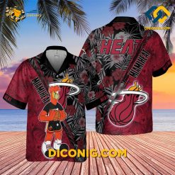 NBA Miami Heat Hawaiian Shirt Custom Mascot Tropics