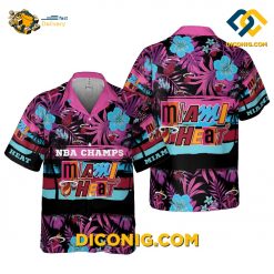 NBA Miami Heat Hawaiian Shirt Custom Neon Tropics