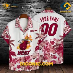 NBA Miami Heat Hawaiian Shirt Custom Flame