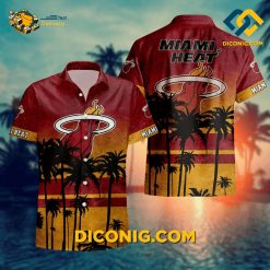 NBA Miami Heat Hawaiian Shirt Custom Sunset Palms