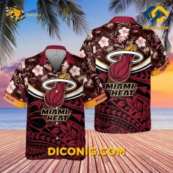 NBA Miami Heat Hawaiian Shirt Custom Tribal Bloom