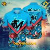 MLB Miami Marlins Hawaiian Shirt Custom Chevron Floral