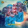 MLB Miami Marlins Hawaiian Shirt Custom Fireworks Celebration