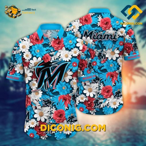 MLB Miami Marlins Hawaiian Shirt Custom Floral Paradise