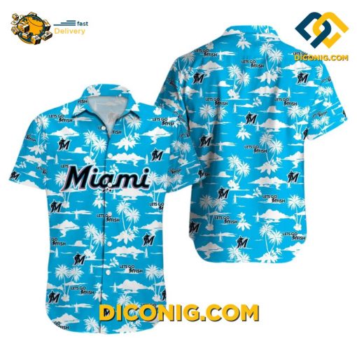 MLB Miami Marlins Hawaiian Shirt Custom Logo Beach Vibes