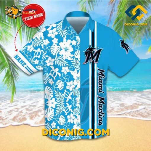 MLB Miami Marlins Hawaiian Shirt Custom Ocean Floral Paradise