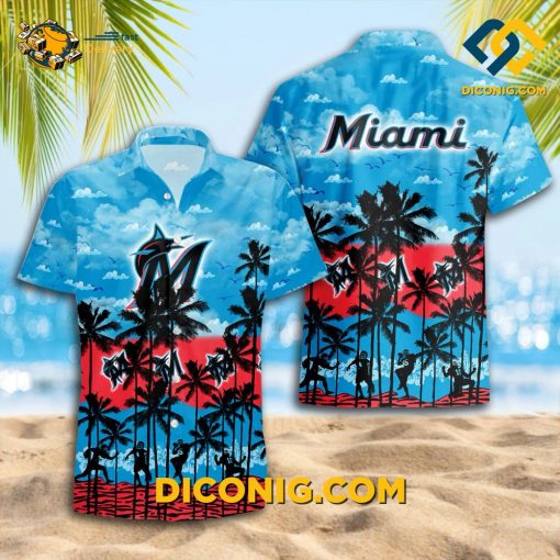 MLB Miami Marlins Hawaiian Shirt Custom Palm Paradise