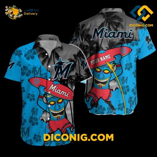 MLB Miami Marlins Hawaiian Shirt Custom Tiki Surf