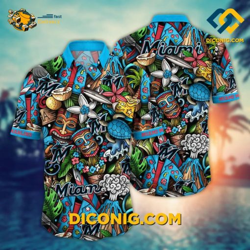 MLB Miami Marlins Hawaiian Shirt Custom Tropical Tiki