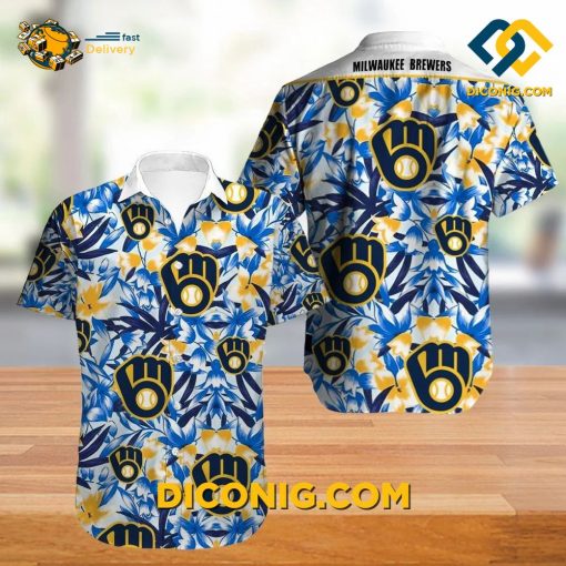 MLB Milwaukee Brewers Hawaiian Shirt Custom Blue Breeze