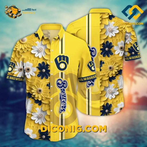 MLB Milwaukee Brewers Hawaiian Shirt Custom Daisy Delight