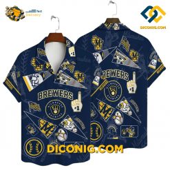 milwaukee brewers hawaiian shirt fan collage
