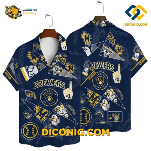 MLB Milwaukee Brewers Hawaiian Shirt Custom Fan Collage