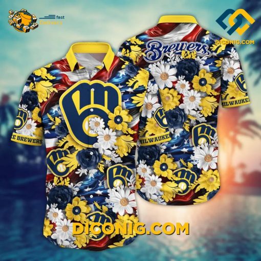 MLB Milwaukee Brewers Hawaiian Shirt Custom Firework Garden
