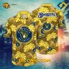 MLB Milwaukee Brewers Hawaiian Shirt Custom Golden Leaf