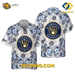 milwaukee brewers hawaiian shirt hibiscus splash