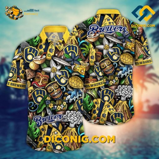 MLB Milwaukee Brewers Hawaiian Shirt Custom Island Adventure