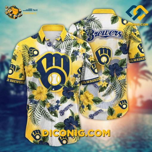 MLB Milwaukee Brewers Hawaiian Shirt Custom Island Bloom