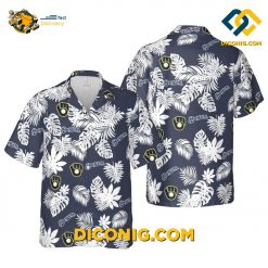 MLB Milwaukee Brewers Hawaiian Shirt Custom Midnight Palm