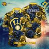MLB Milwaukee Brewers Hawaiian Shirt Custom Midnight Rose