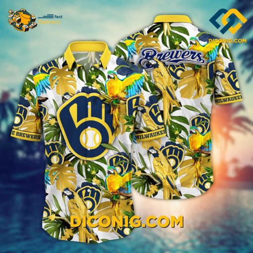 MLB Milwaukee Brewers Hawaiian Shirt Custom Paradise Parrot