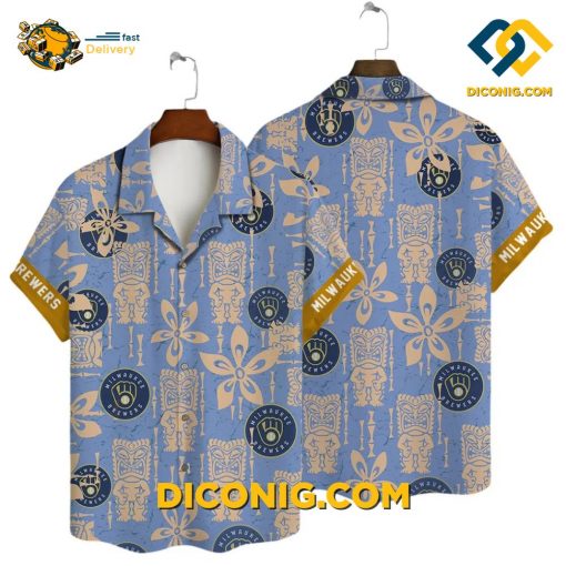 MLB Milwaukee Brewers Hawaiian Shirt Custom Tiki Floral