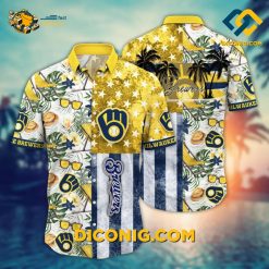 MLB Milwaukee Brewers Hawaiian Shirt Custom Tropical Patchwork