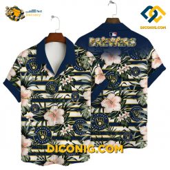 MLB Milwaukee Brewers Hawaiian Shirt Custom Tropical Stripes