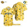 MLB Milwaukee Brewers Hawaiian Shirt Custom Yellow Palm Tree