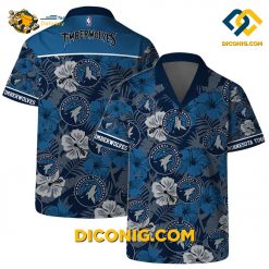NBA Minnesota Timberwolves Hawaiian Shirt Custom Floral Wave