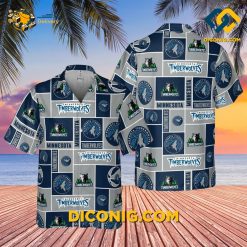 NBA Minnesota Timberwolves Hawaiian Shirt Custom Retro Blocks