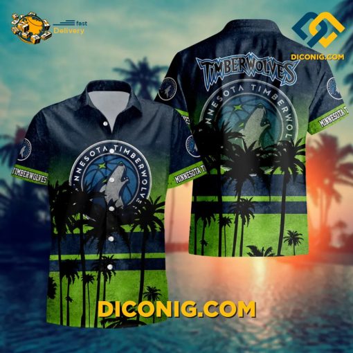 NBA Minnesota Timberwolves Hawaiian Shirt Custom Sunset Vibes