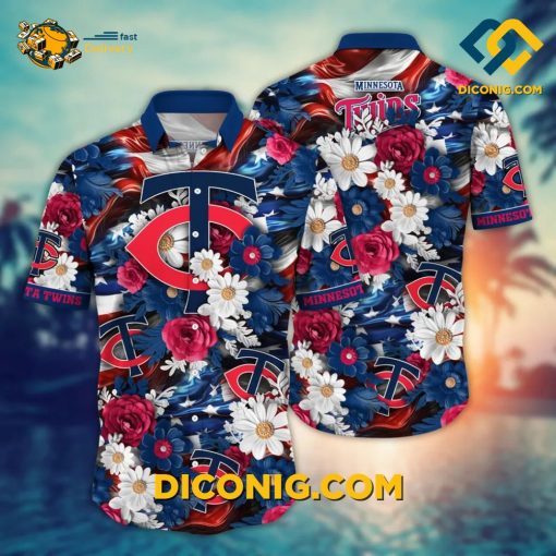 MLB Minnesota Twins Hawaiian Shirt Custom Freedom Blooms