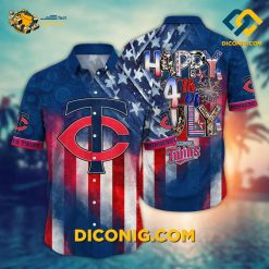 MLB Minnesota Twins Hawaiian Shirt Custom Happy 4Th of July